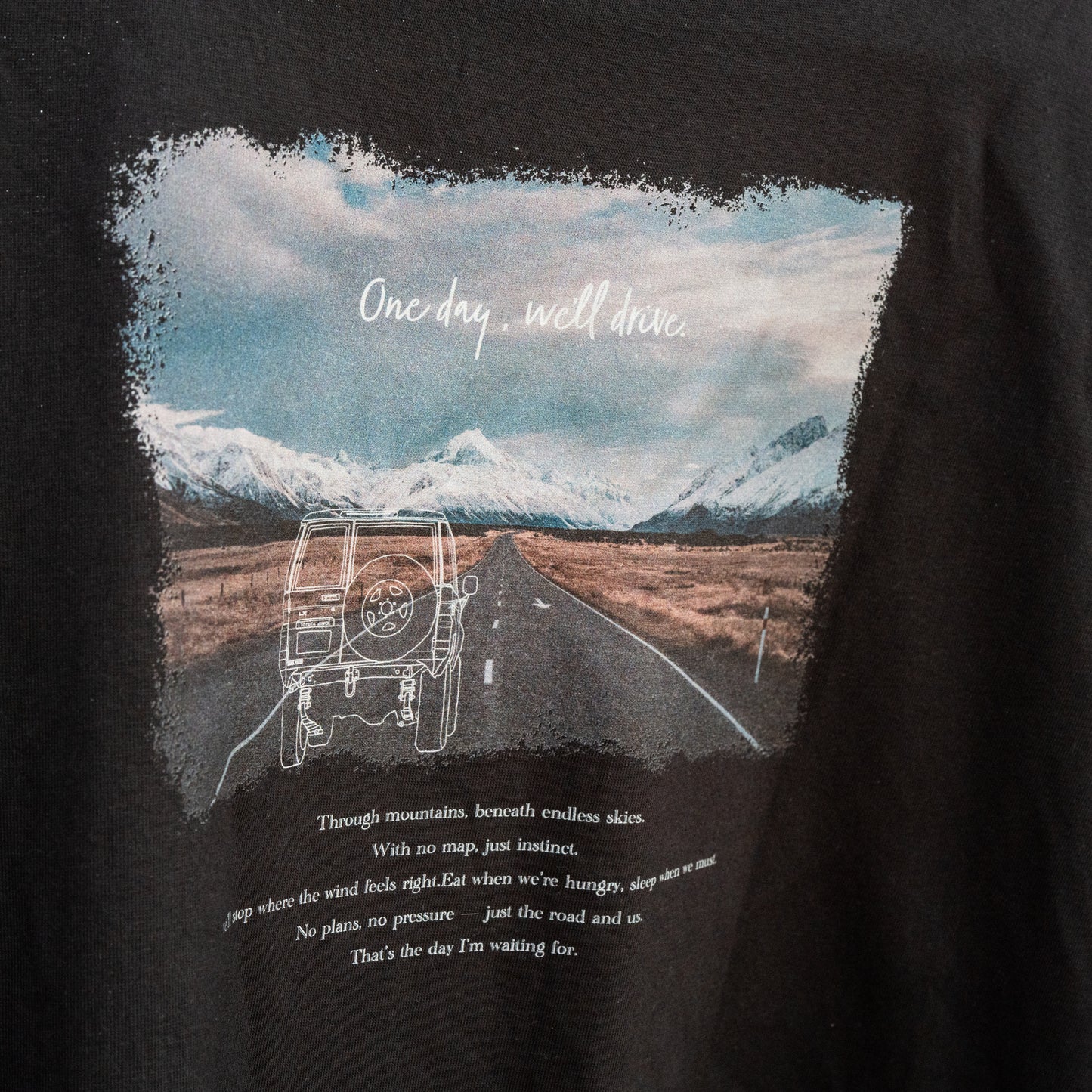 バックプリントTシャツ 6.2oz チャコールグレー