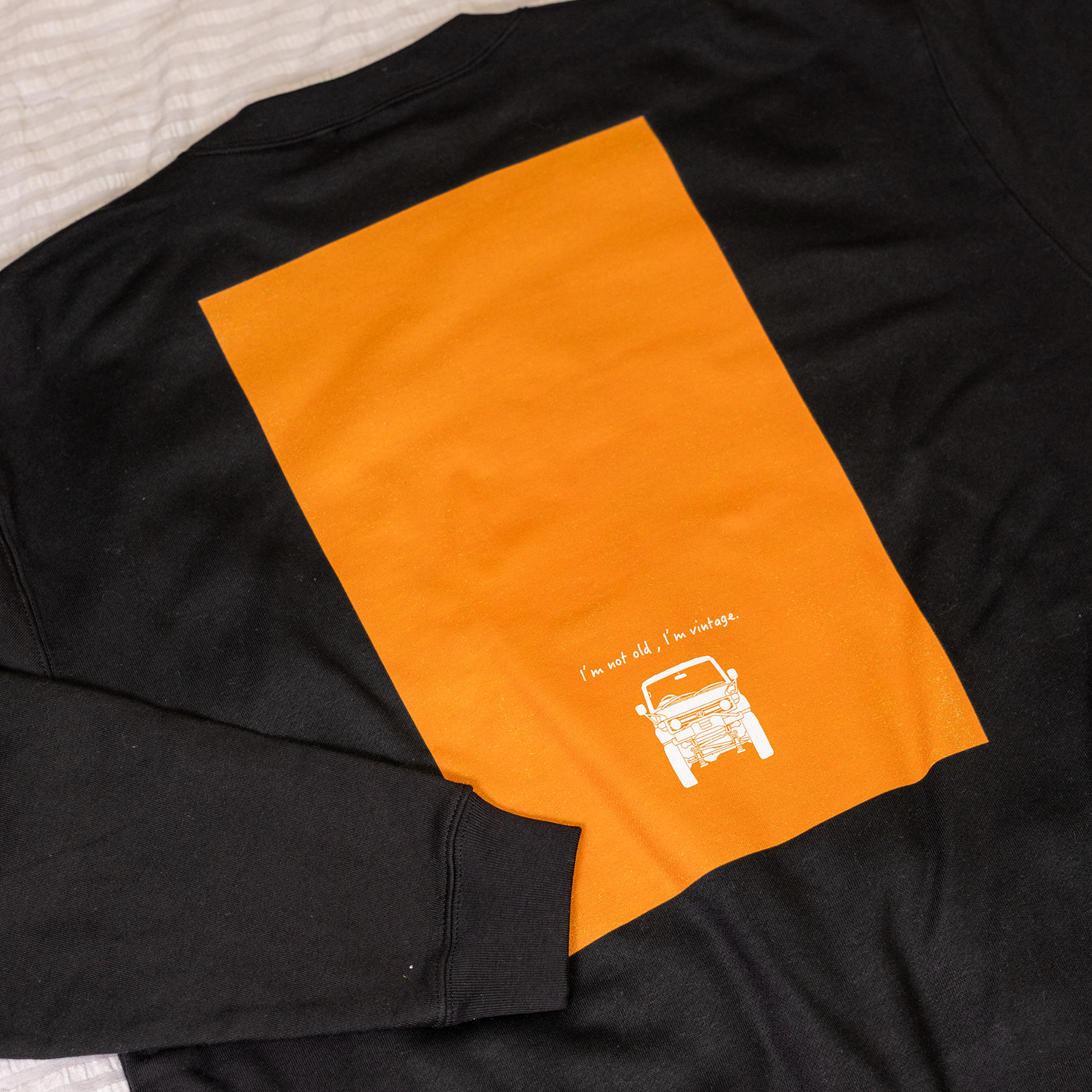 トレーナー 10oz ブラック「I'm not old,I'm vintage.」