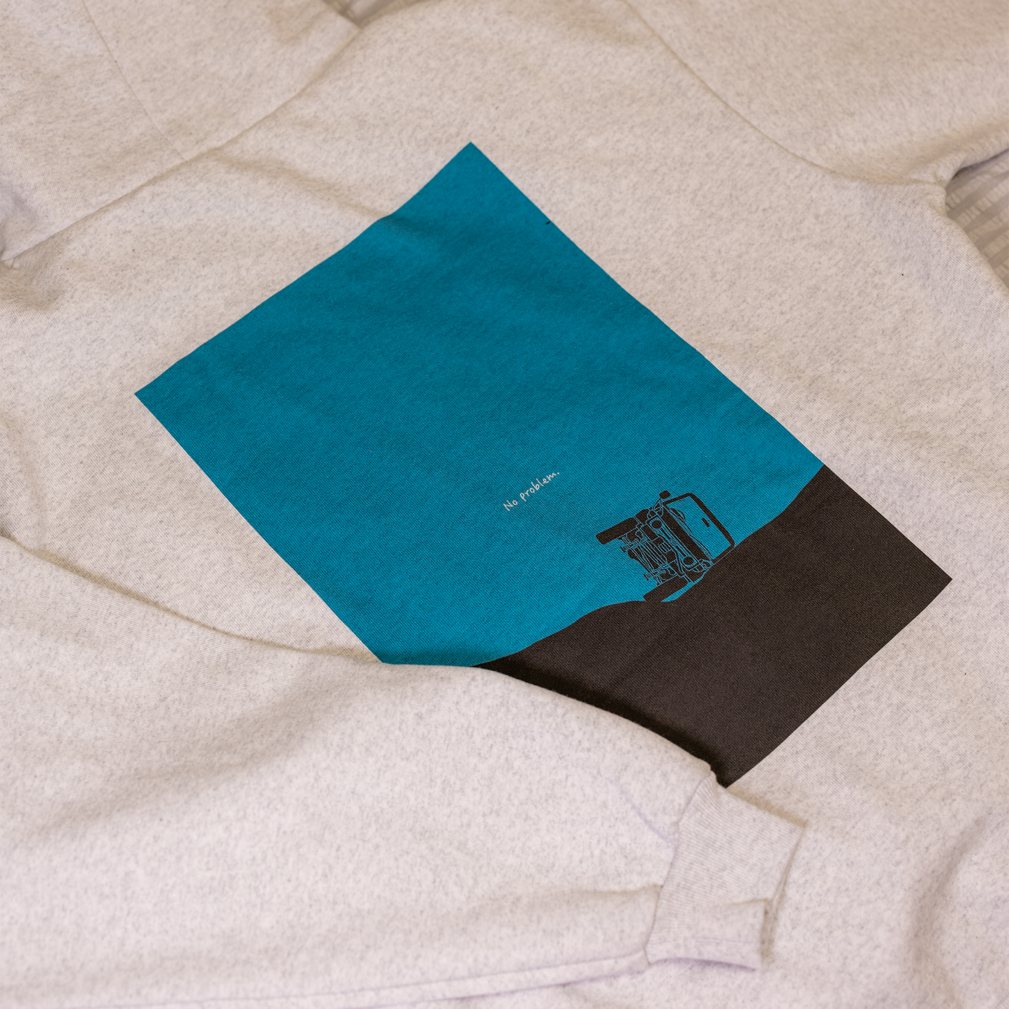 ヘビーウェイト裏起毛パーカー 15oz グレー「No problem.」