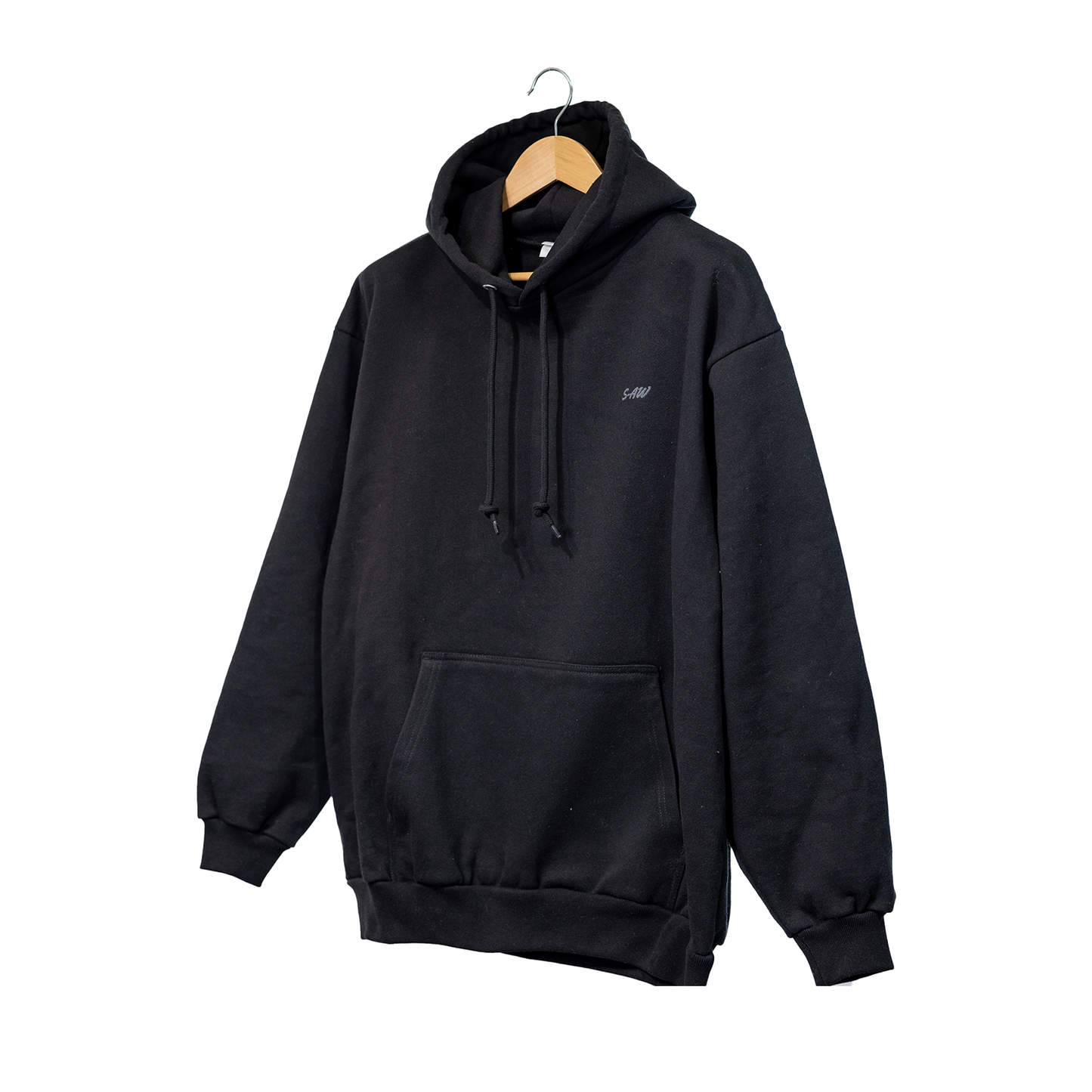 ヘビーウェイト裏起毛パーカー 15oz ブラック「I'm not old , I'm vintage.」