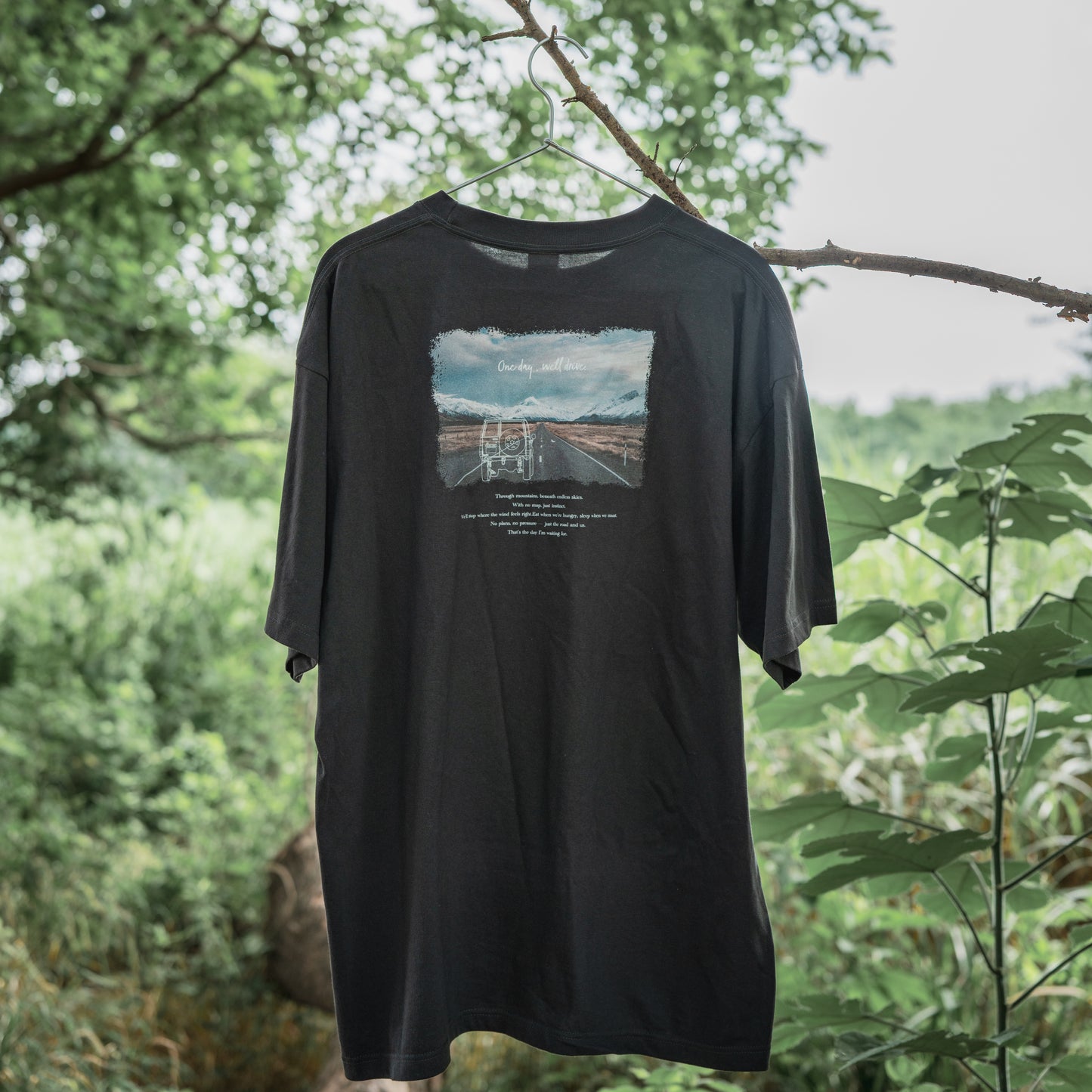 バックプリントTシャツ 6.2oz チャコールグレー