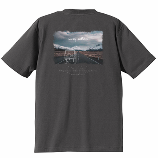 バックプリントTシャツ 6.2oz チャコールグレー