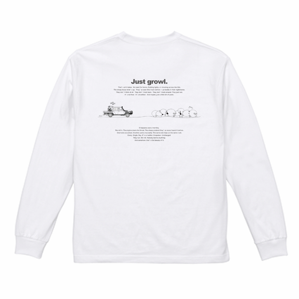 バックプリント ロングTシャツ 6.2oz ホワイト